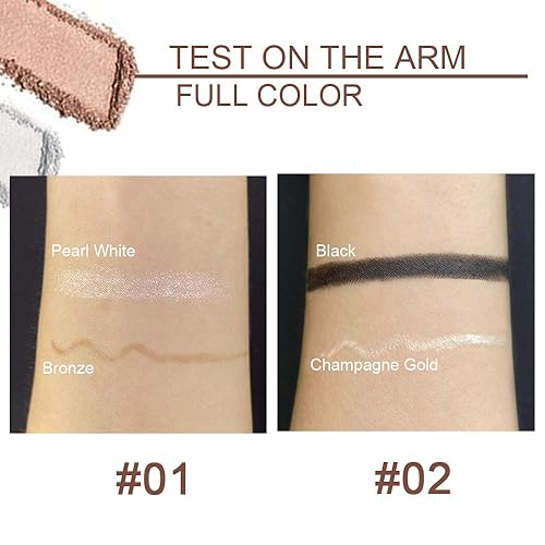 Miniatura 6 de evpct 2 lápices de sombra de ojos en barra y color blanco perla brillante y lápiz delineador de ojos bronce, sombra de ojos en barra y lápiz