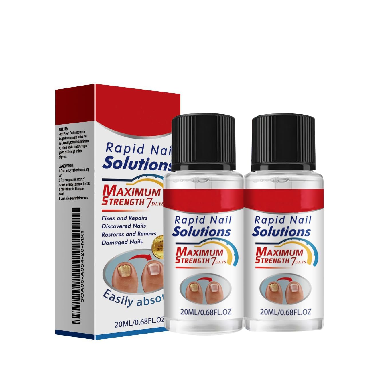 Rapid Nail Solutions Maximum Strength 7 Days Serum for Damaged & Discoloured Nails, Repairing
