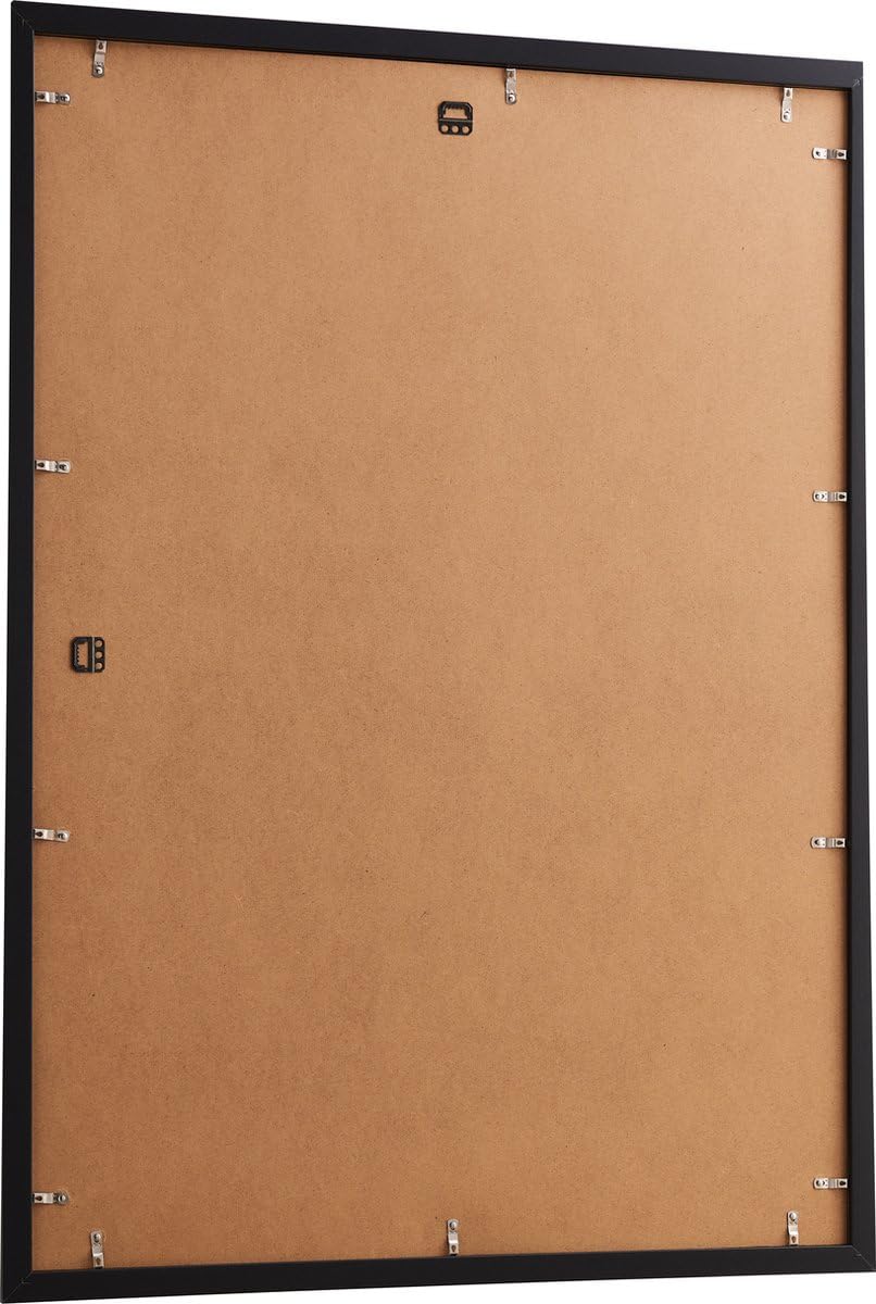 ACAZA A1 Bilderrahmen 59,4x84 cm Format Din A1 Schwarz, MDF Holz mit bruchsicherem Acrylglas, für Photos, Poster und Puzzles, Wandmontage, Hoch- und Querformat
