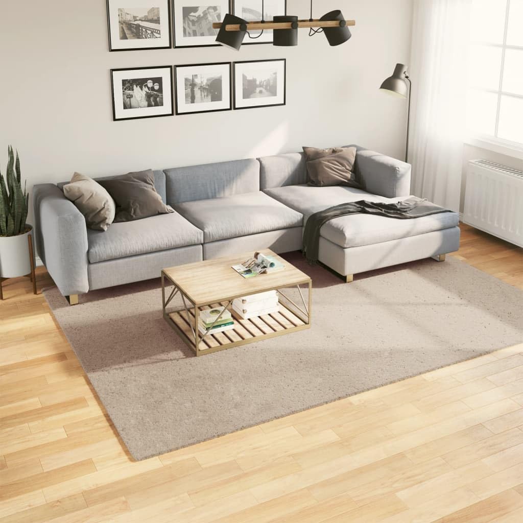 Tapis salon doux lavable HUARTE couleur sable grand format 200x280 cm