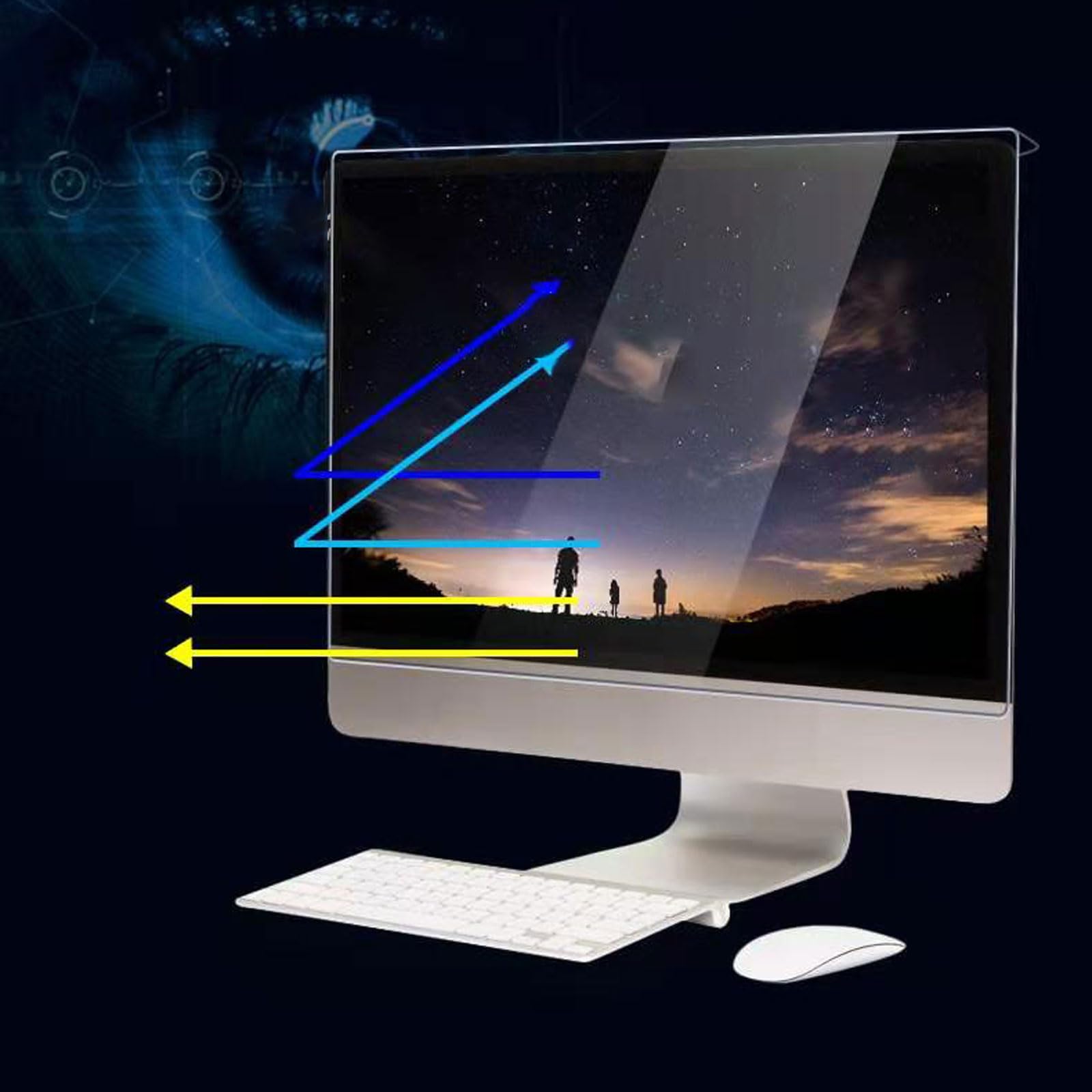 Filtre ecran Lumiere Bleue,Blocage de la lumière Bleue Protecteur d'écran,Amovible Filtre Anti-Lumière Bleu Premium,Film de Protection d'écran pour Ordinateur et Moniteur PC