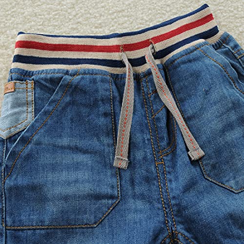 Cromoncent Kids Boy's Drawstring Jeans with Pockets3