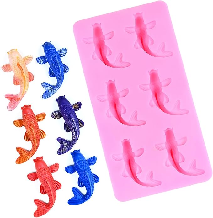 Molde de silicona con diseño de peces 6 cavidades miniatura 5