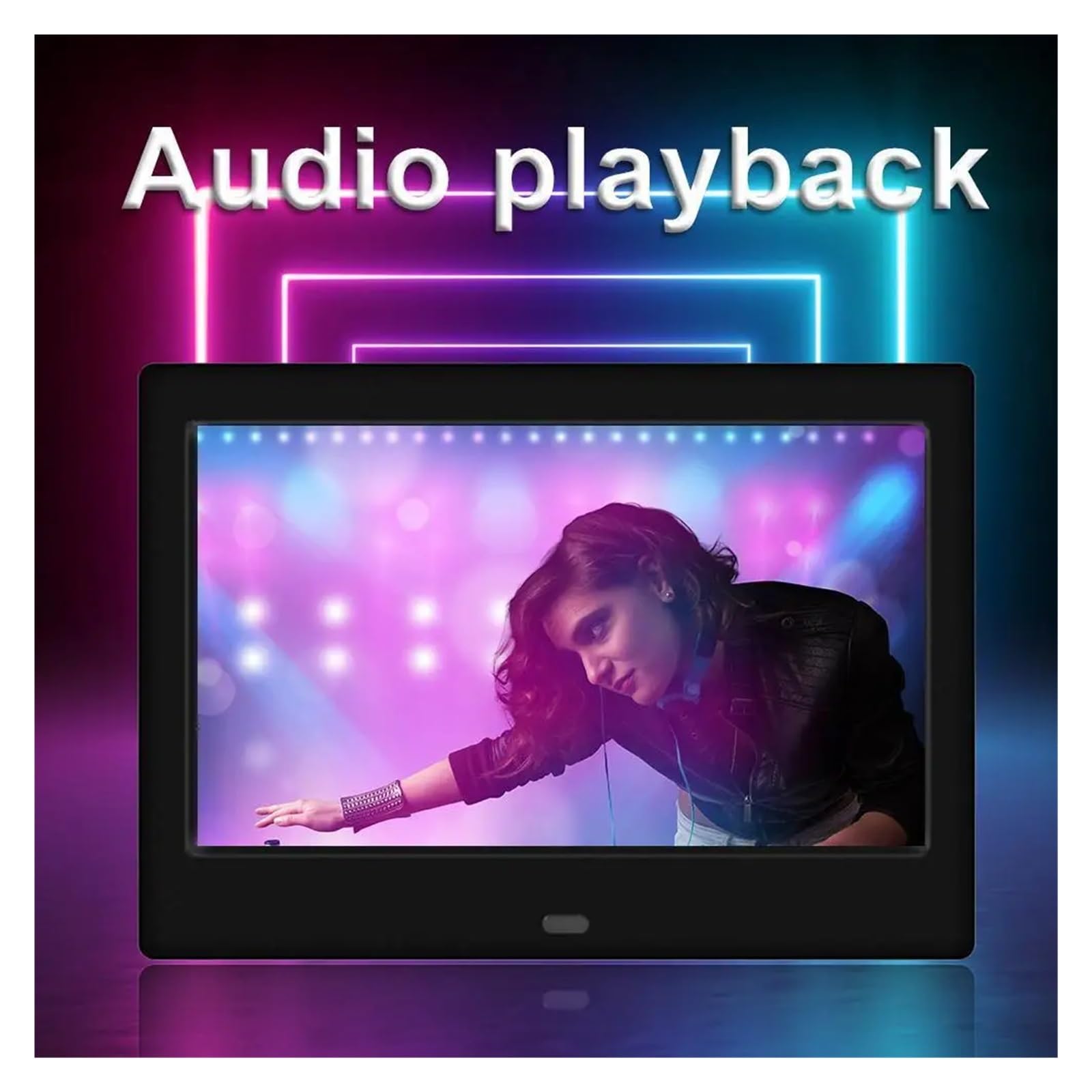 7 Cal Cyfrowa Ramka Na Zdjęcia HD 800x480 LED Inteligentny Elektroniczny Album Fotograficzny LCD Ramka Na Zdjęcia MP3 MP4 Odtwarzacz Muzyczny Z Pilotem(Black)