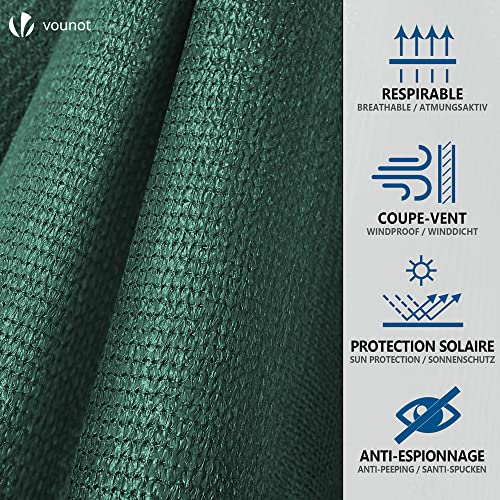 Image of VOUNOT Privacy Netting 1.5x20m Garden Screening 230 g /m HDPE Shading Net, 95% Shading Rate UV-resistant, Tear-Resistant Windbreak Fencing with Holes and Cable Ties, Green