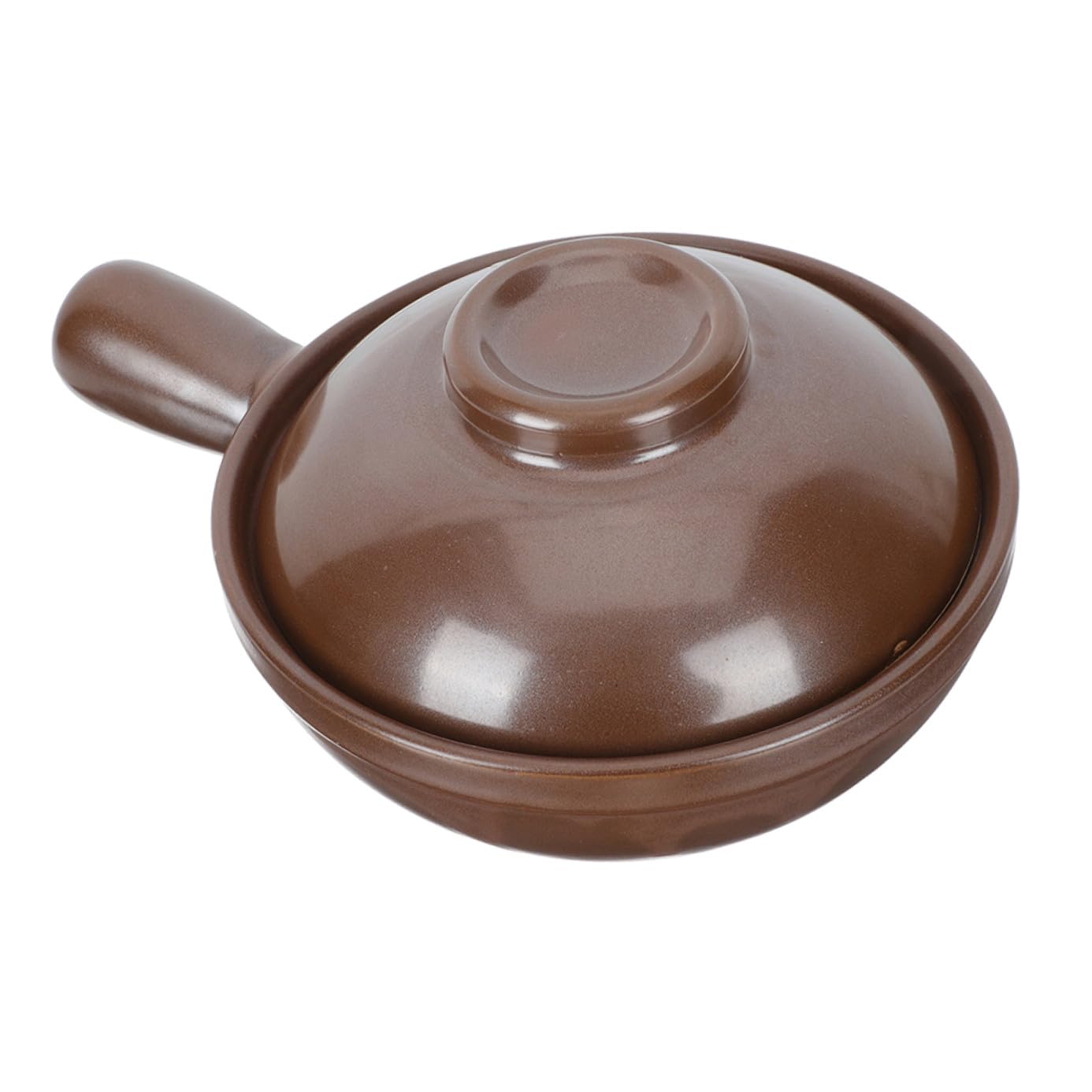 Cazuela de Barro Capacidad de 950ml para Cocinar Asa Lateral y Tapa Ventilación Resistente a Altas Temperaturas para Restaurante y Tienda de Comida