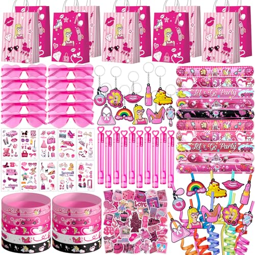 KULUJIA 120 pcs Pink Party Favors Princess Birthday Supplies Girl Kid Toy Gift Goodie Bag Stuffer Filler Makeup Party Decorations