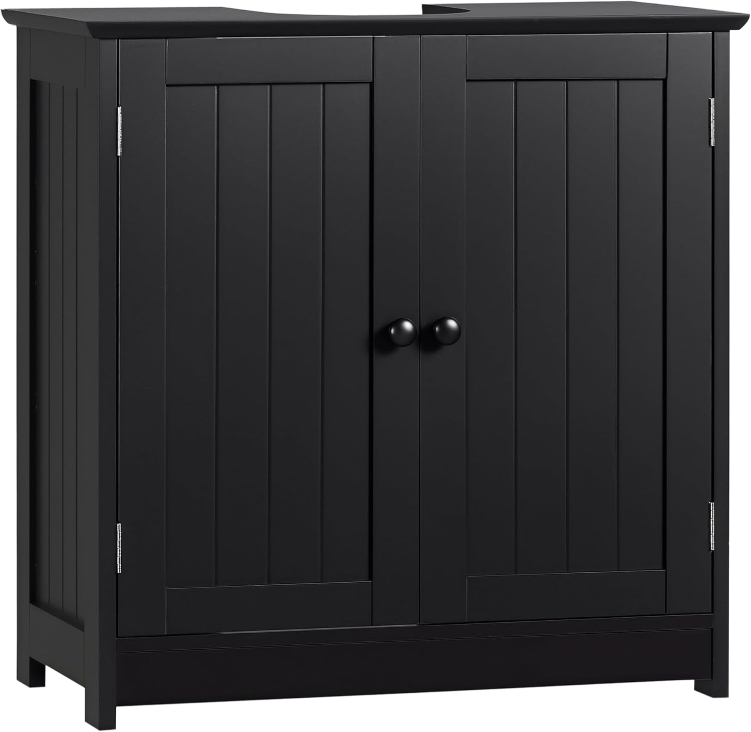 HOMCOM Under Sink Bathroom Cabinet with 2 Doors and Shelf, Pedestal Sink Bathroom Vanity Cabinet, Black