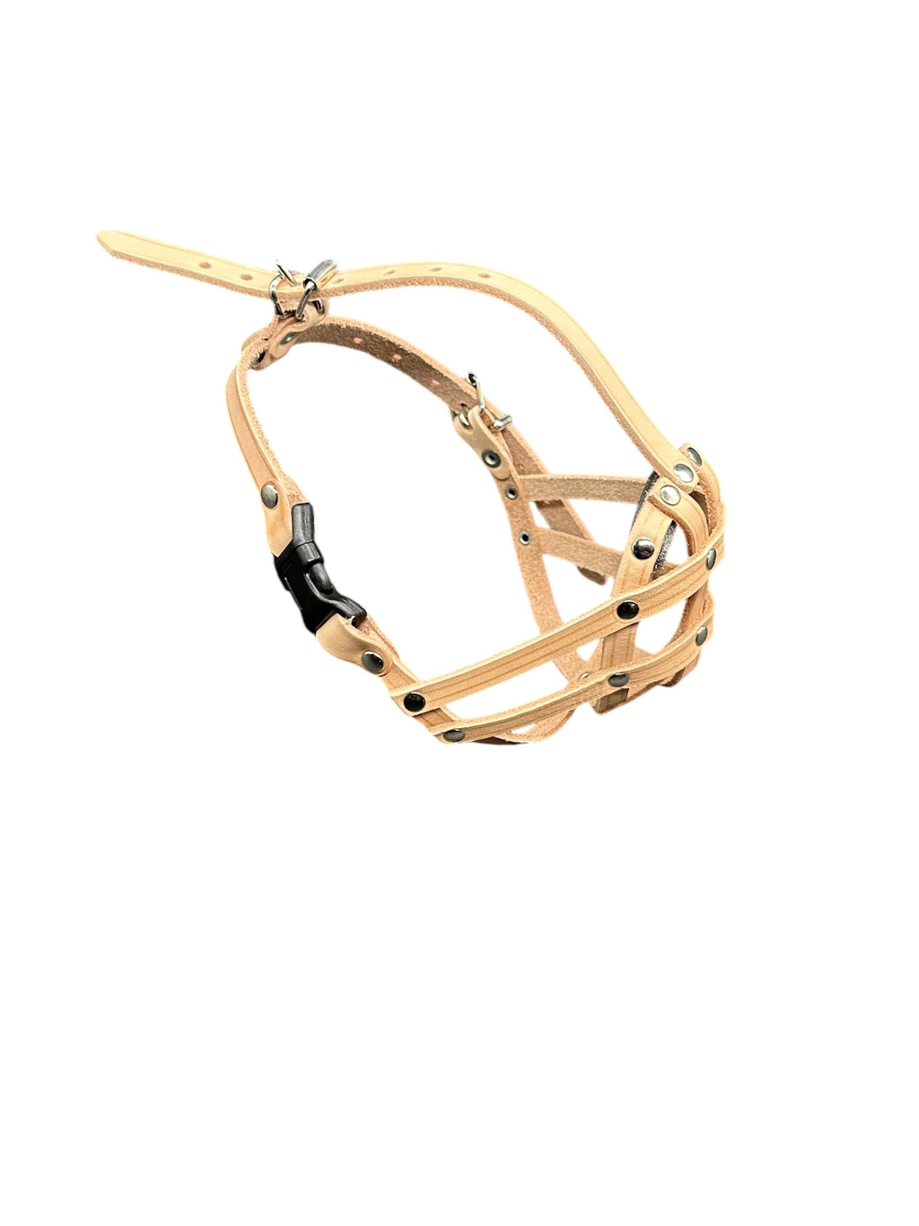 Museruola In Pelle Per Cani Con Muso Corto | Comfort E Sicurezza Per Veterinario E Toelettatura - Foto 2