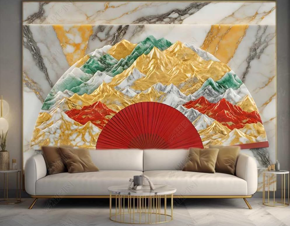 Papier peint panoramique effet marbre pour un design mural chic
