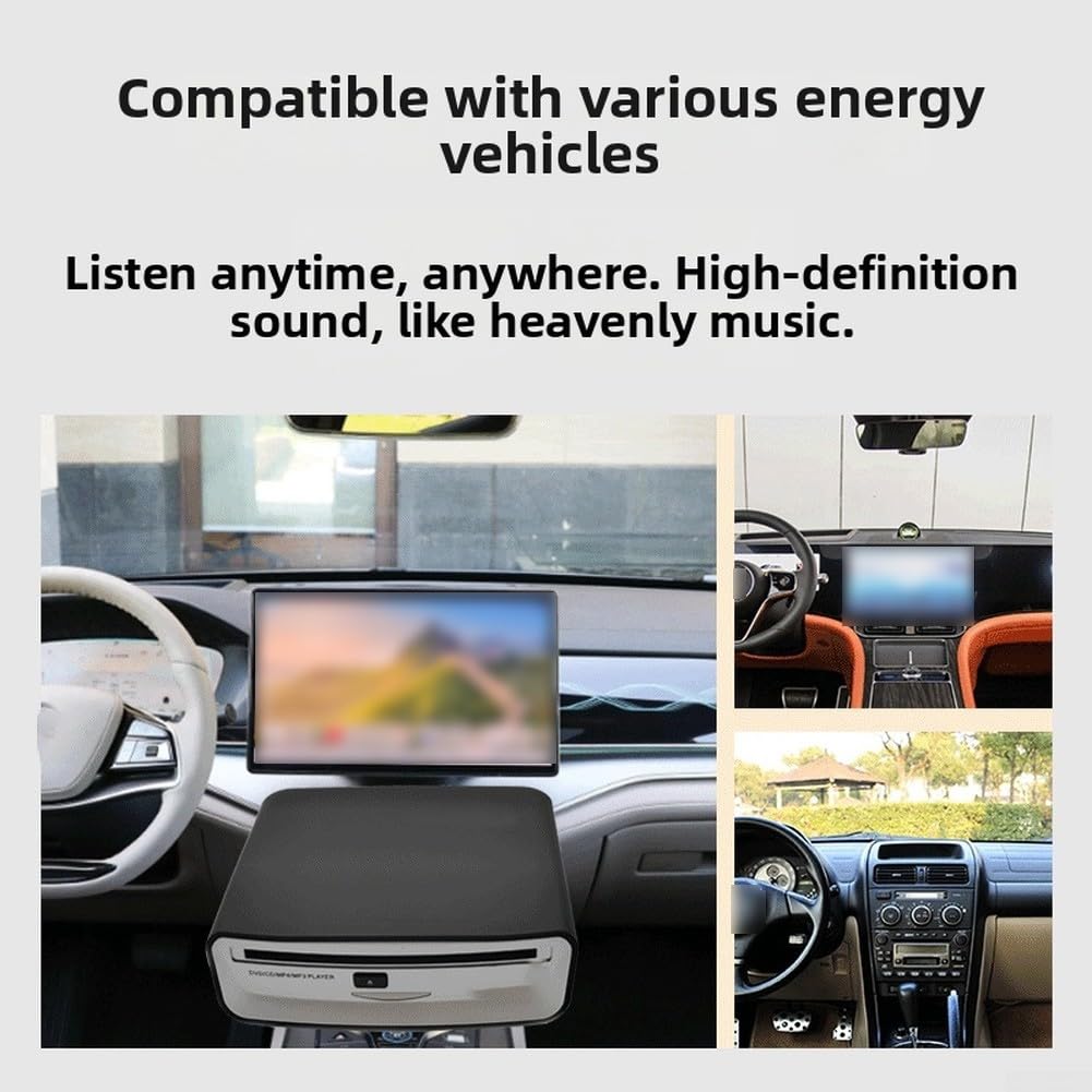 Tragbares CD-Player Gerät ABS Material Robust | Verlustfreie Wiedergabe, präzise Klangqualität, USB-Schnittstelle, kompatibel mit Laptops, schwarz