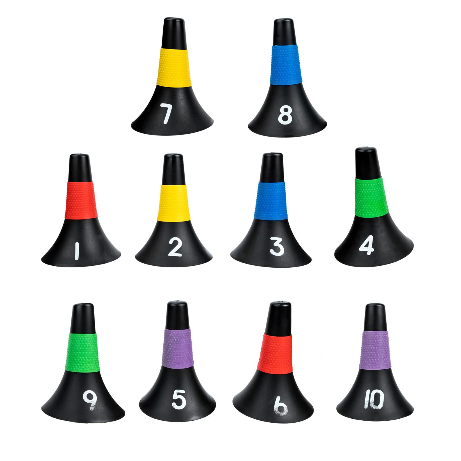 BESPORTBLE Cônes de Balisage de Barils pour Entraînement Football, 10pcs Légers et Portables en PE, pour Obstacles de Marqueur et Coupe du Monde