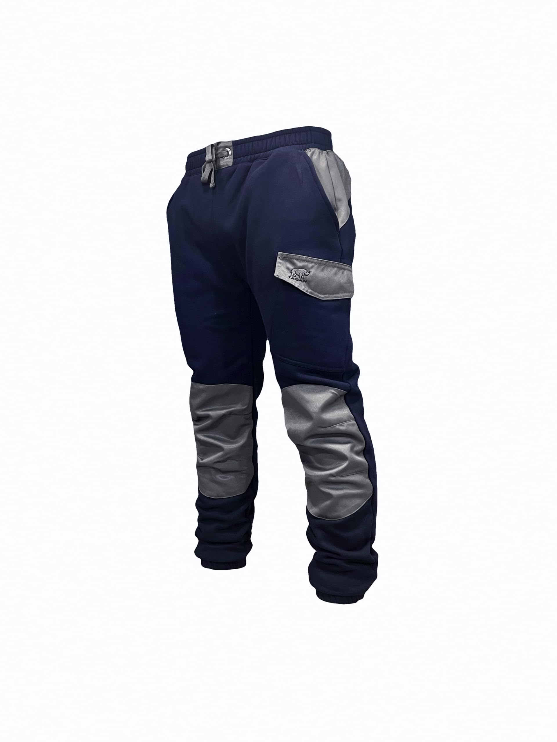 Pantalon Workwear Bleu Marine Homme Multipoches avec Bandes renforcées - Jogging de Travail - Usage Professionnel