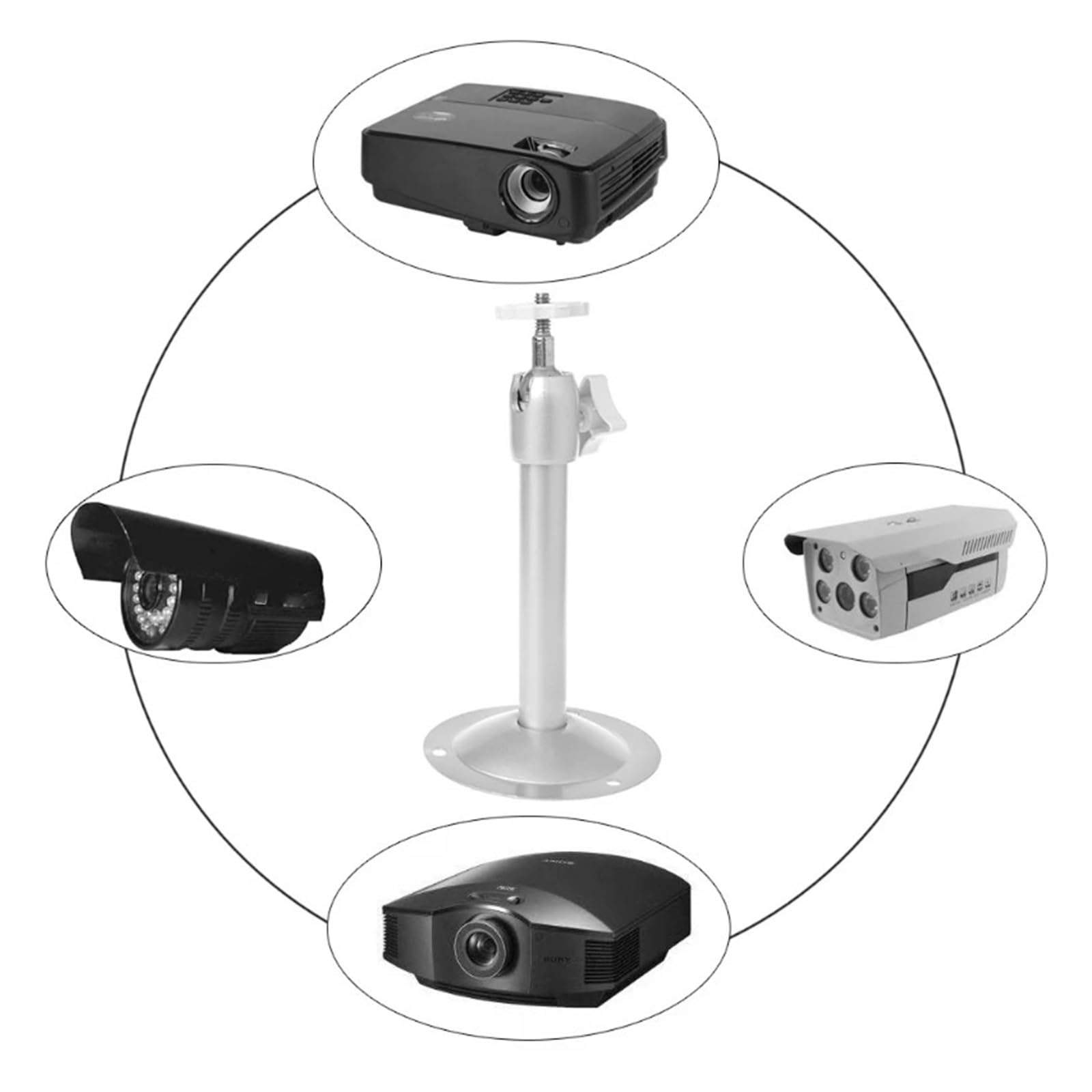 Supporto for proiettore, multifunzionale, staffa da parete for soffitto | Uso domestico, installazione in ufficio, risparmio di spazio, installazione flessibile