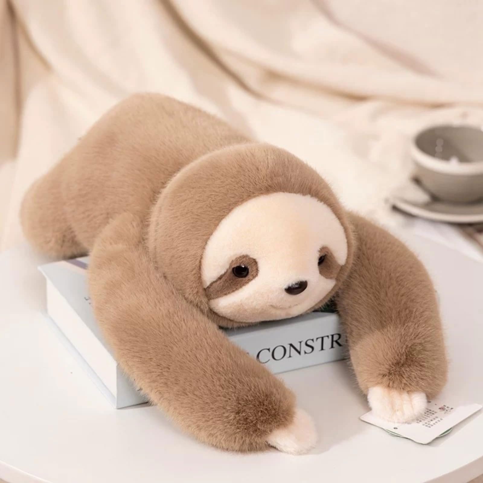 Orsacchiotto Di Peluche Panda Rosso Ponderato, Peluche Di Animali Di Peluche Ripieni, Morbido Cuscino Di Peluche Che Abbraccia Compagno For Sollievo Dall'ansia(Sloth,65cm)