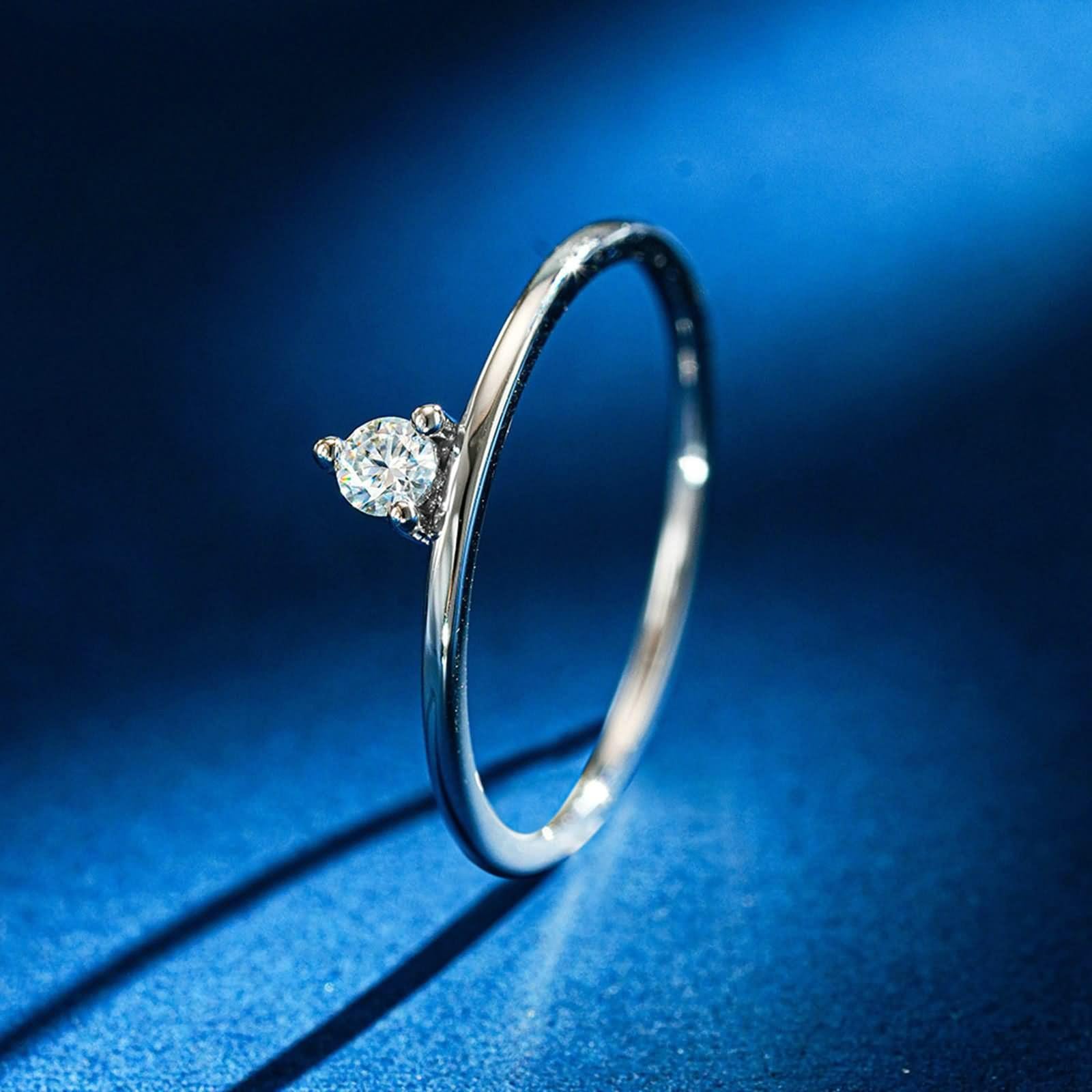 Juego de anillos para mujer, anillos de boda para mujer con diamantes creados en laboratorio de 0,1 quilates, regalos únicos para amigas y mujeres