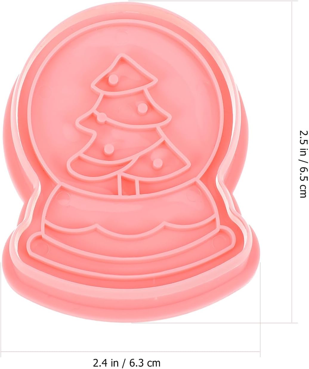 8pcs Christmas Xmas Cartoon Cookie Stamp Molds Pink PP DIY image 2