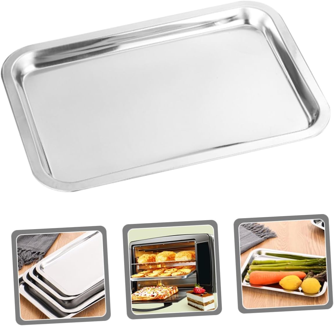 VALICLUD 4Pcs Stainless Steel Plates Metal Dinnerware for Deep Design to Prevent Spills for Self Feeding Camping Picnics and Home Use