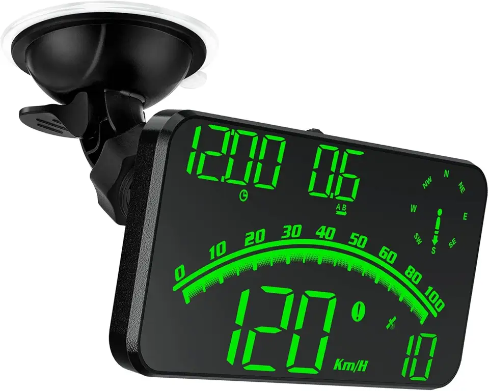 wiiyii Visor de alerta para carros velocímetro para carro, velocímetro digital HUD para carro com alarme de velocidade, lembrete de fadiga ao dirigir, tela grande atualizada de 5,5 polegadas, visor de