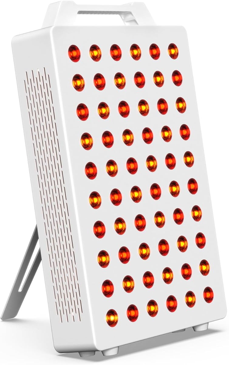 BONTANNY Red Light Panel, 630/660/810/830/850nm 5 Wavelength, 60 Pcs Dual Chips LEDs, Timer