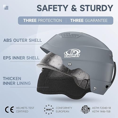 Miniatura 4 de Findway Casco de esquí profesional, casco de snowboard compatible con gafas, forro extraíble y certificado de seguridad a prueba de golpes y ligero