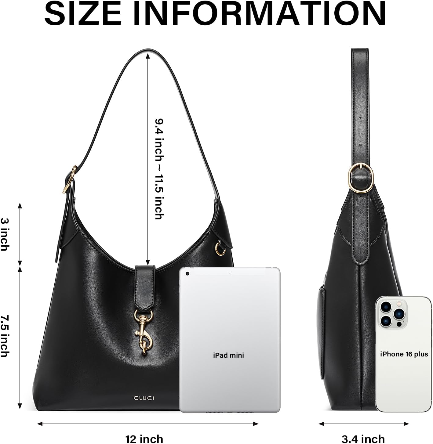 CLUCI Hobo Bags for Women Bundles with Keychain Wallet for Women image 5