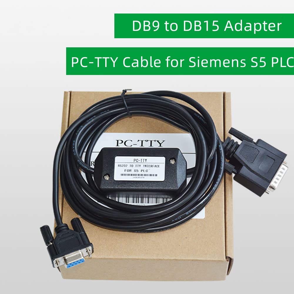 PC-TTY Cavo di programmazione per Siemens S5 PLC, adattatore da RS232 a TTY per sostituzione 6ES5734-1BD20, cavo DB9 a DB15