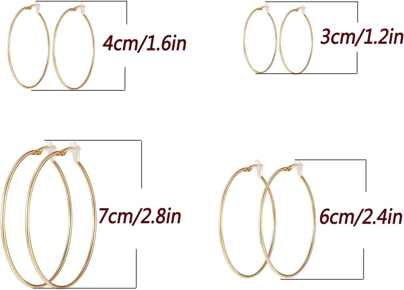 15 Pairs Wholesale Clip on Earrings for Women -Clip on Hoop Earring - Fake Hoops Clipon Earing Fake Earings Set Clip-on Hoops Clipon Ear Ring Pack - Image 6