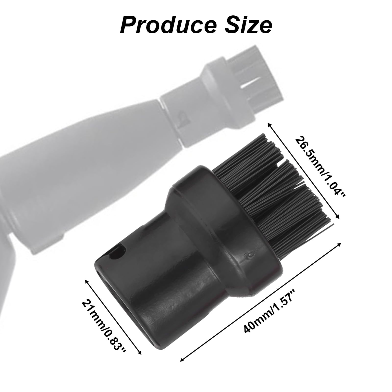 SaferCCTV Replacement Black Small Brush with Black Bristles Compatible with Karcher SC1/SC2/SC3/SC4/SC5/SC7/CTK10 Steam Cleaners