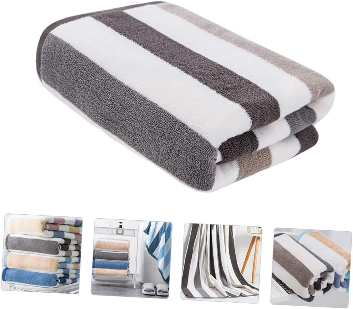Amosfun Thickened Cotton Bath Towel for Winter Oversized Shower Towel for Men and Women Highly Absorbent and Soft Bathroom Essential Grey