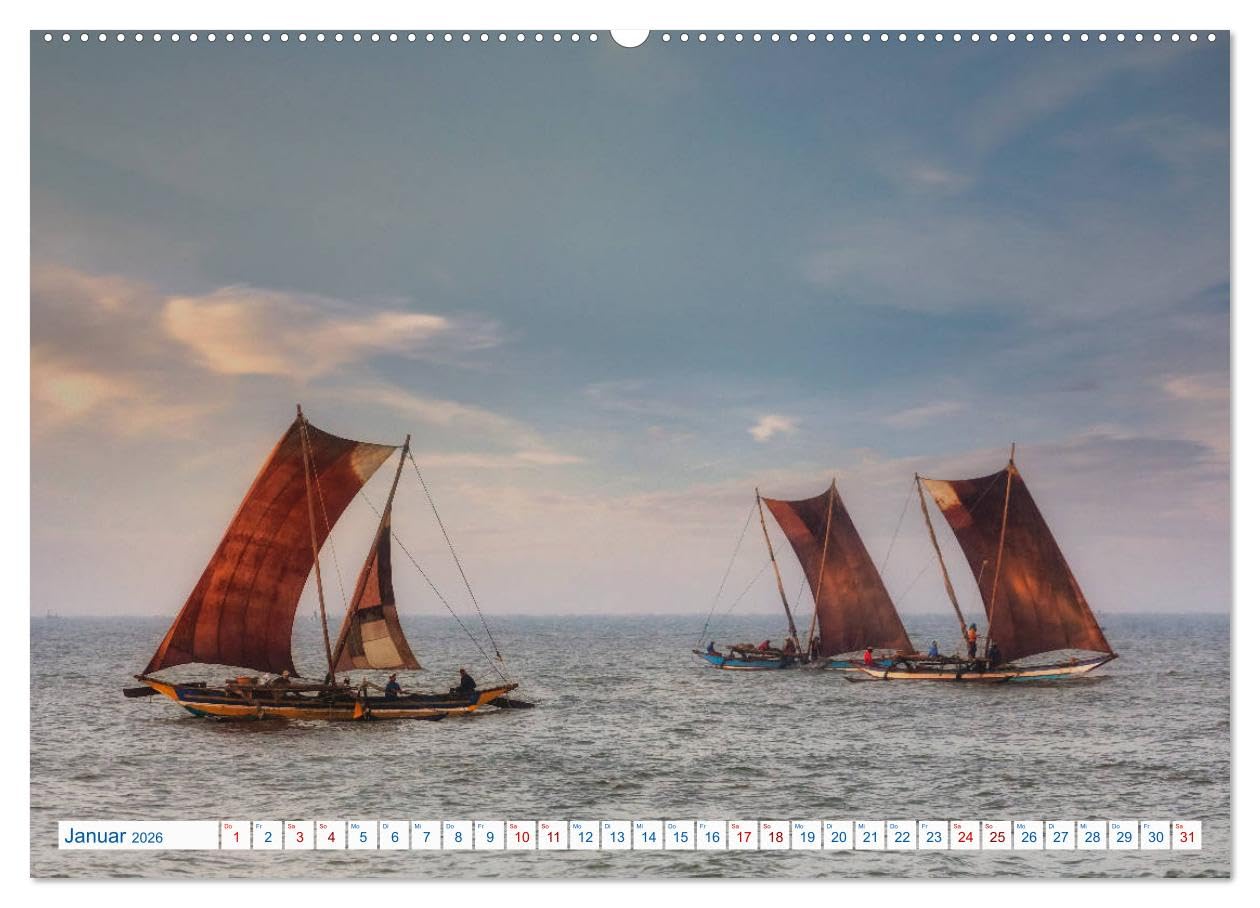Sri Lanka, tropisches Inselparadies (hochwertiger Premium Wandkalender 2026 DIN A2 quer), Kunstdruck in Hochglanz: Endlose Strände mit Kokospalmen, ... durch seine Vielfalt. (CALVENDO Orte)