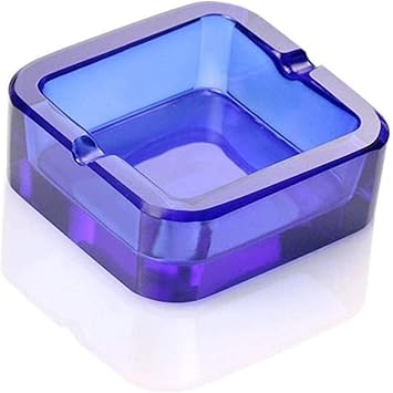 Ashtray, Crystal Glass Ashtray blue, large