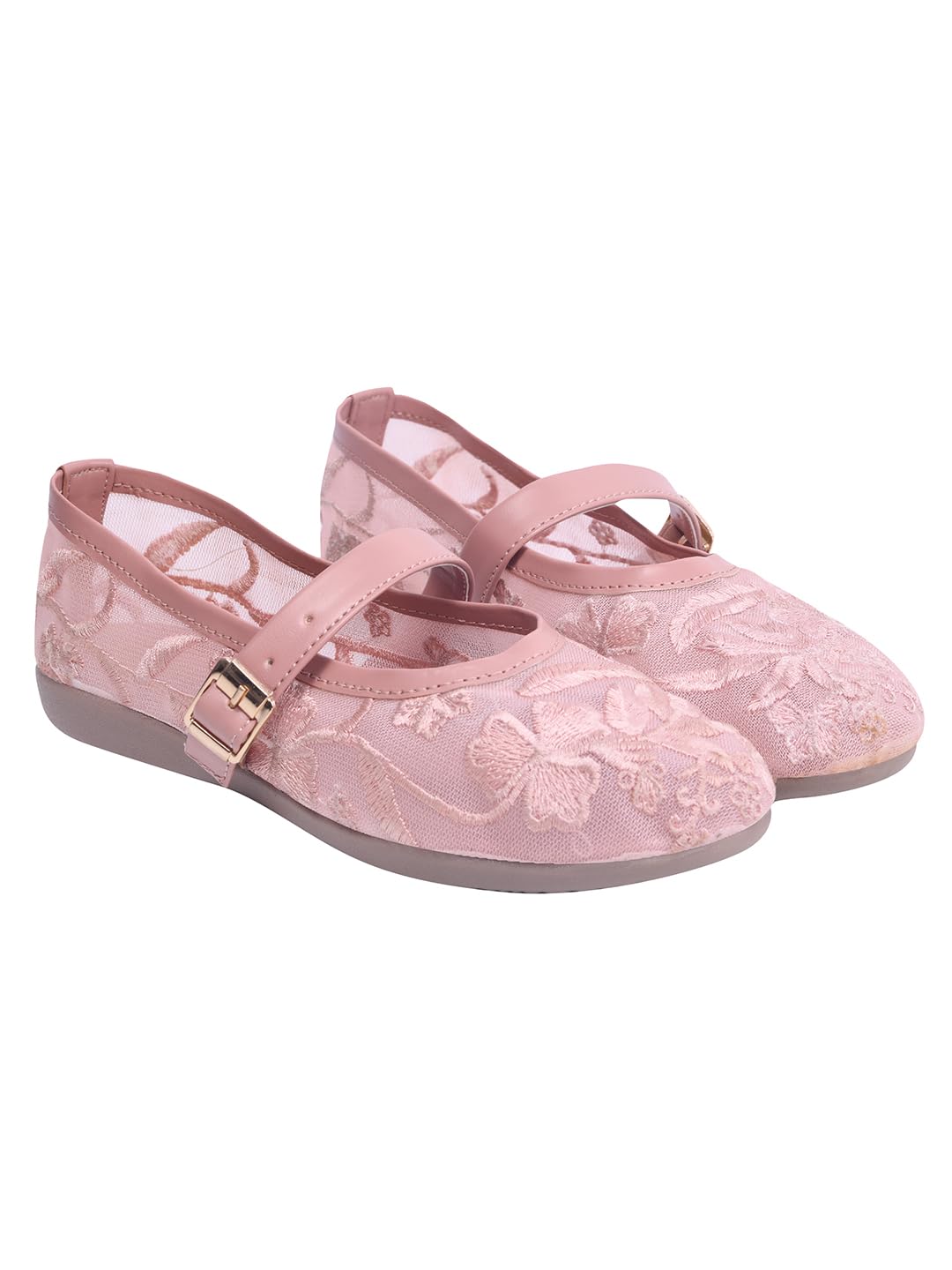 Women’s Embroidered Belly Shoes – Soft Comfortable Flats with Adjustable Strap | Traditional Floral Design for Casual & Ethnic Footwear