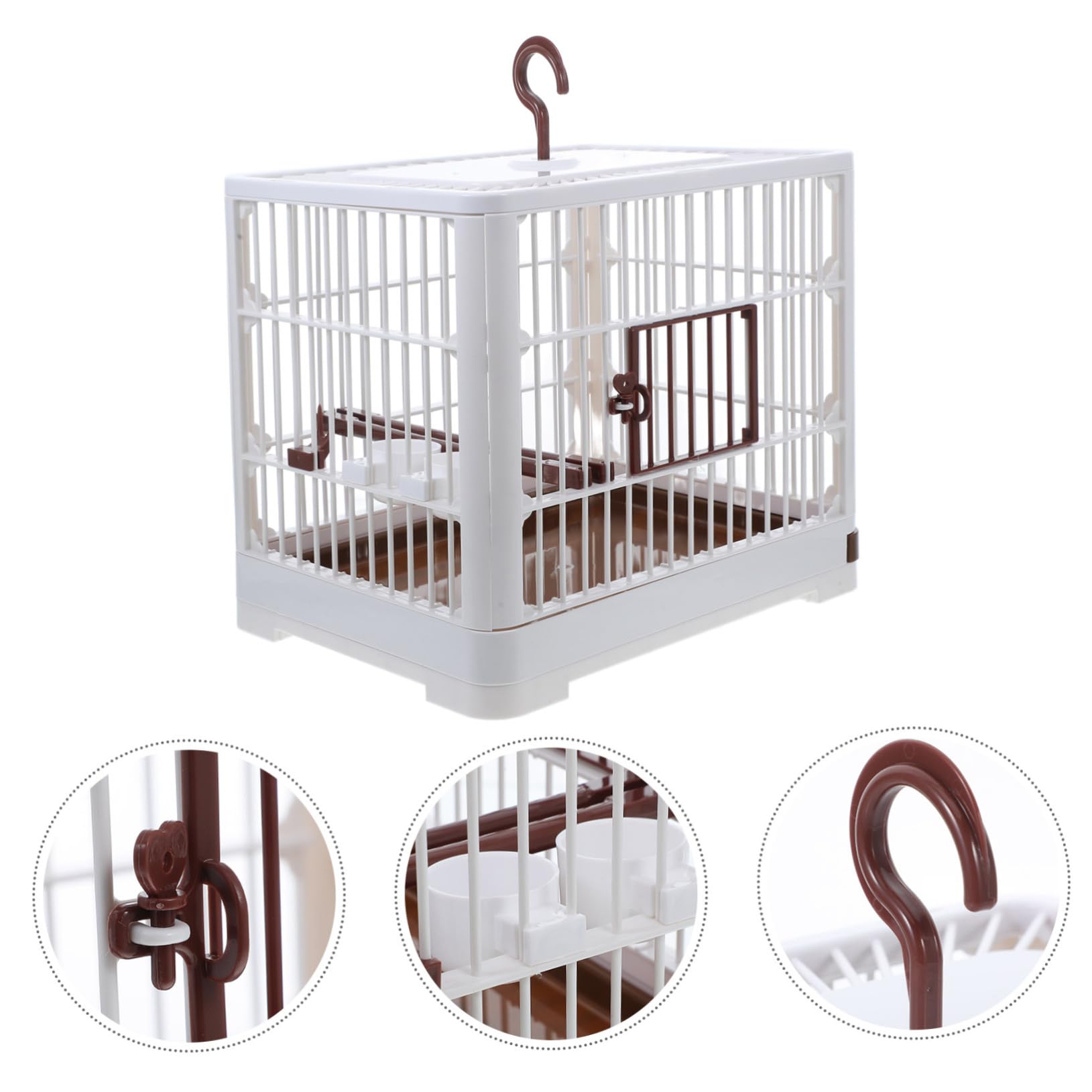 Tragbarer Reisekäfig für Kleine Vögel und Tauben, Abs, Kaffeefarben
