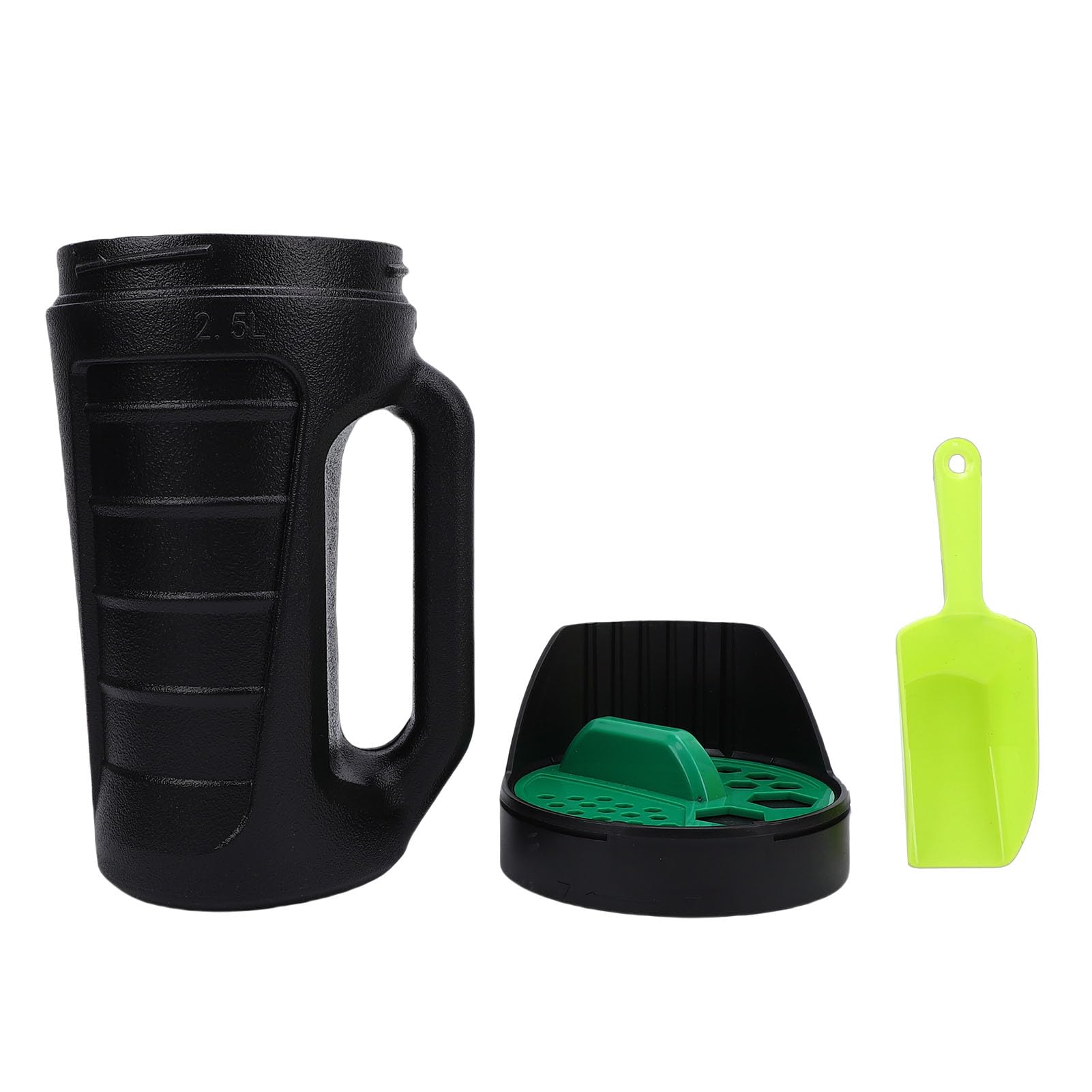 Esparcidor de mano de 2,5 l para sal y fertilizante con control ajustable