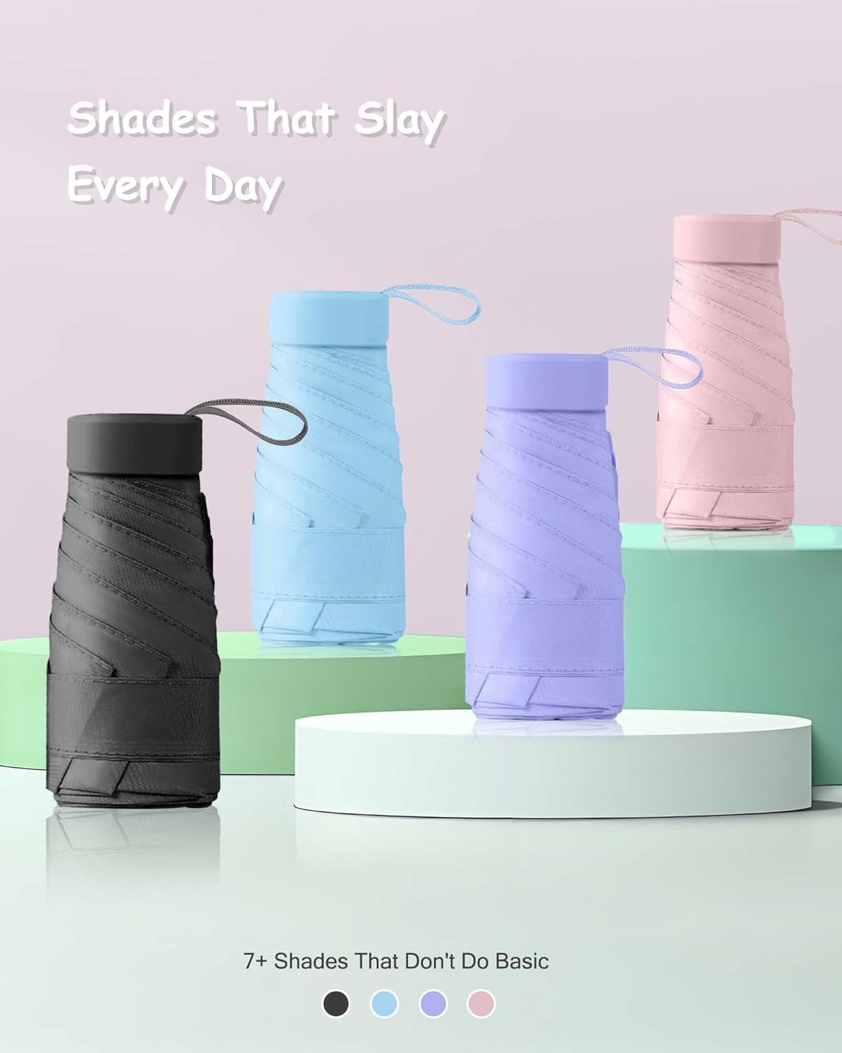 Compact Travel Umbrella - Mini Umbrella for Purse, Small Lightweight & Tiny Design Perfect for Parasol Outdoor Sun & Rain Umbrellas - Image 9