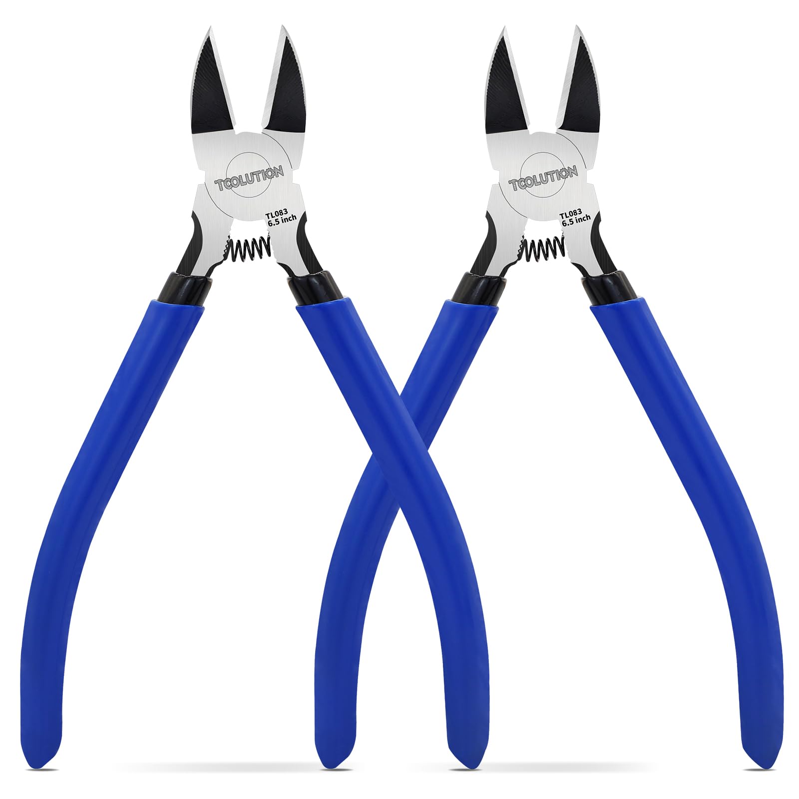 TOOLUTION Wire Cutters for Artificial Flowers - 2 Pack Wire Snips 6" Side Cutting Pliers Spring Loaded - Floral Wire Cutter for Jewelry Making Crafting - Small Diagonal Cutters Dikes Set
