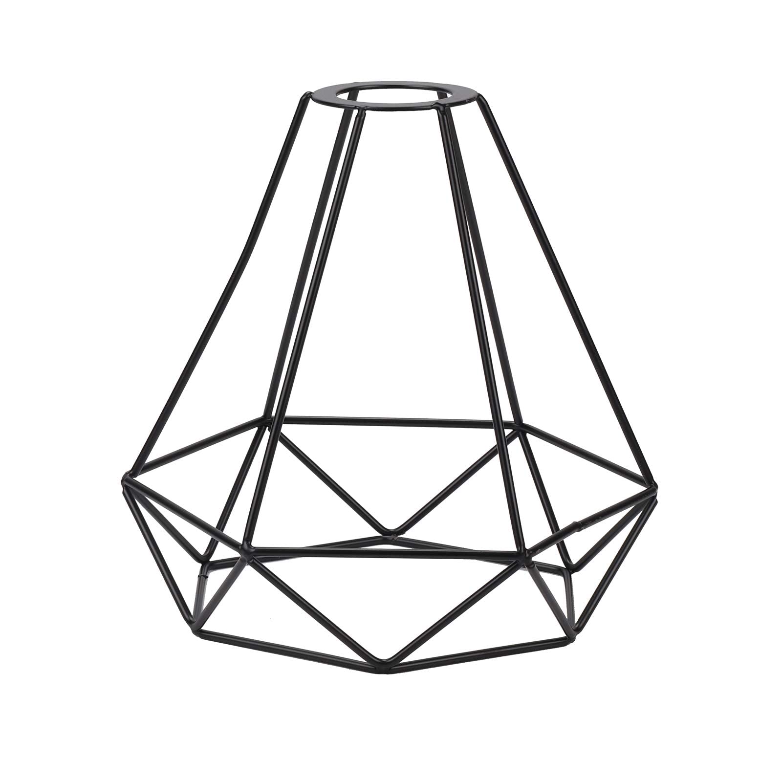 Youyijia Vintage Birdcage Lampshade Retro DIY Black Lampshade Metal Wire Cage Lamp Shade Industrial Geometric Ceiling Pendant Light Shade for Wall Light Kitchen Living Room Hallway Indoor Outside
