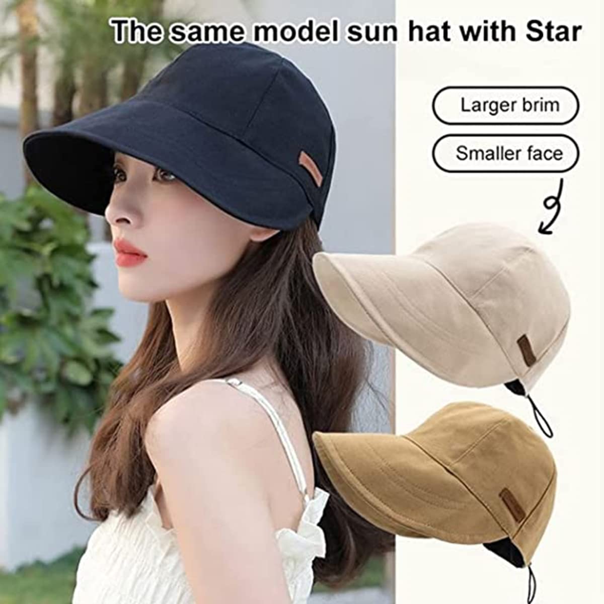 Cappello con Protezione UV Senza Trucco,Cappello con Visiera per Donne,Cappelli solari Estivi UPF50+ per Donne