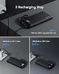 Portable Charger 22.5W Fast Charging for iPhone with Built-in Cable, VRURC 10000mAh USB C Battery Pack, Cell Phone Power Bank for iPhone 17 16 15 Series Android Tablet, Black(1 Pack) | 10000mAh Compact Portable Phone Charger, 5 Outpputs USB C Battery