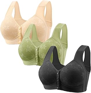 Kilo - Ropa interior eficaz para mujer, moda e informal, con botones delanteros, para personas mayores, agradable para la piel y cómodo sujetador