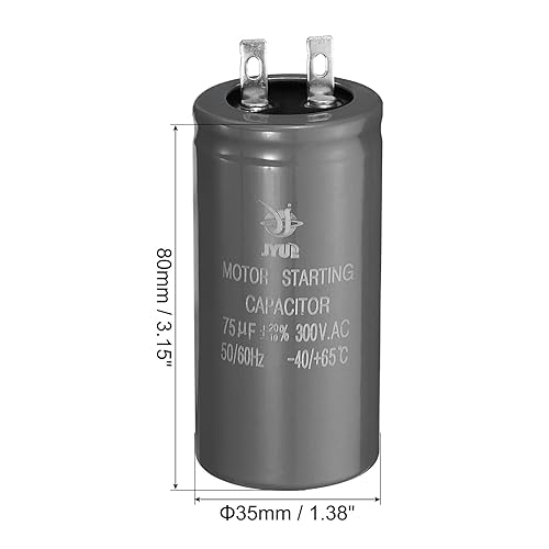 Vista 55 de PATIKIL Condensador de arranque del motor, CD60, 200uf 300V 50/60Hz, Aluminio, Redondo, Montaje de orificio pasante, Condensador