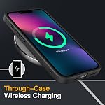 JETech Matte Case pour iPhone 13 Protection contre les chutes militaires de 6,1 pouces, couverture de téléphone arrière translucide, anti-empreintes digitales (noir)
