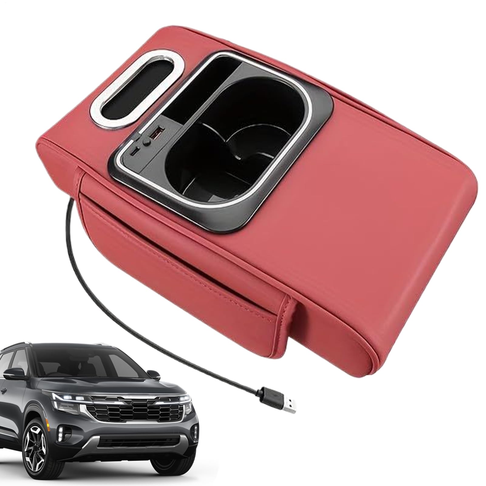 Organizador De Reposabrazos De Coche Cubierta para Pañuelos de Portavasos