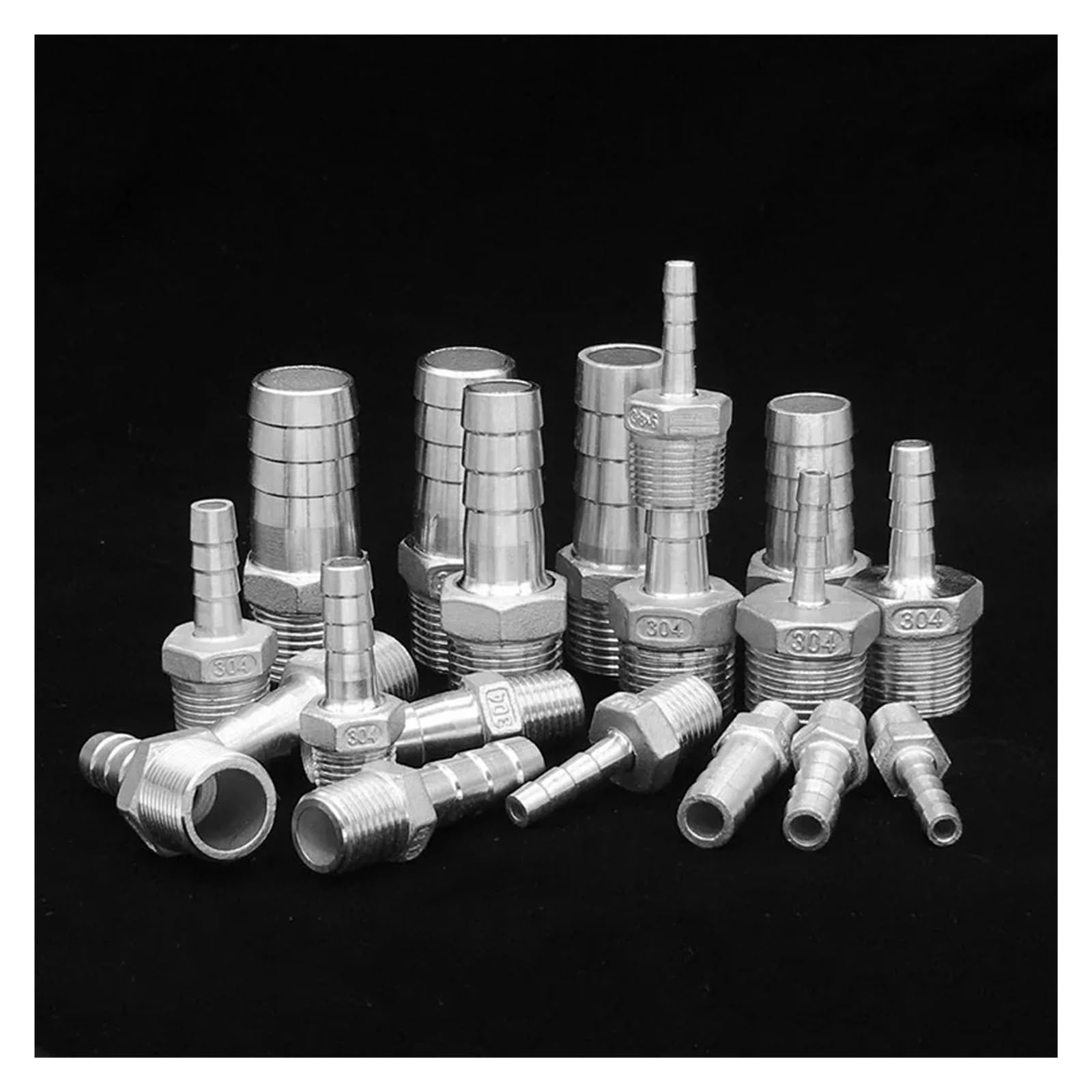 1/8" 1/4" 3/8" 1/2" 3/4" 1" BSPT männlich 6 8 10 12 13 15 16 19 20 25 32 mm Schlauchtüllenanschluss 304 Edelstahl-Schlauchkupplung(32mm,5 pcs,1-1/4")
