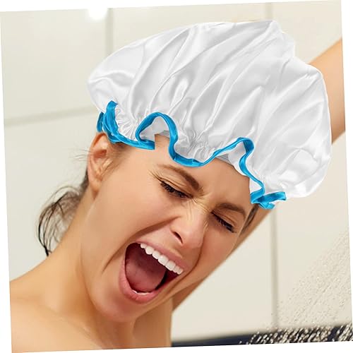 Reusable Shower Caps 4-Pack - Double Layer Hair Protection