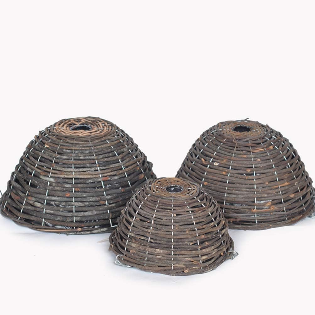 Hemoton Rattan Hanging Basket for Plants Seagrass Hanging Planters Indoor Outdoor Plant Flower Pots Woven Straw Planter Ceiling Flower Pots for Garden Home Decoration 2pcs
