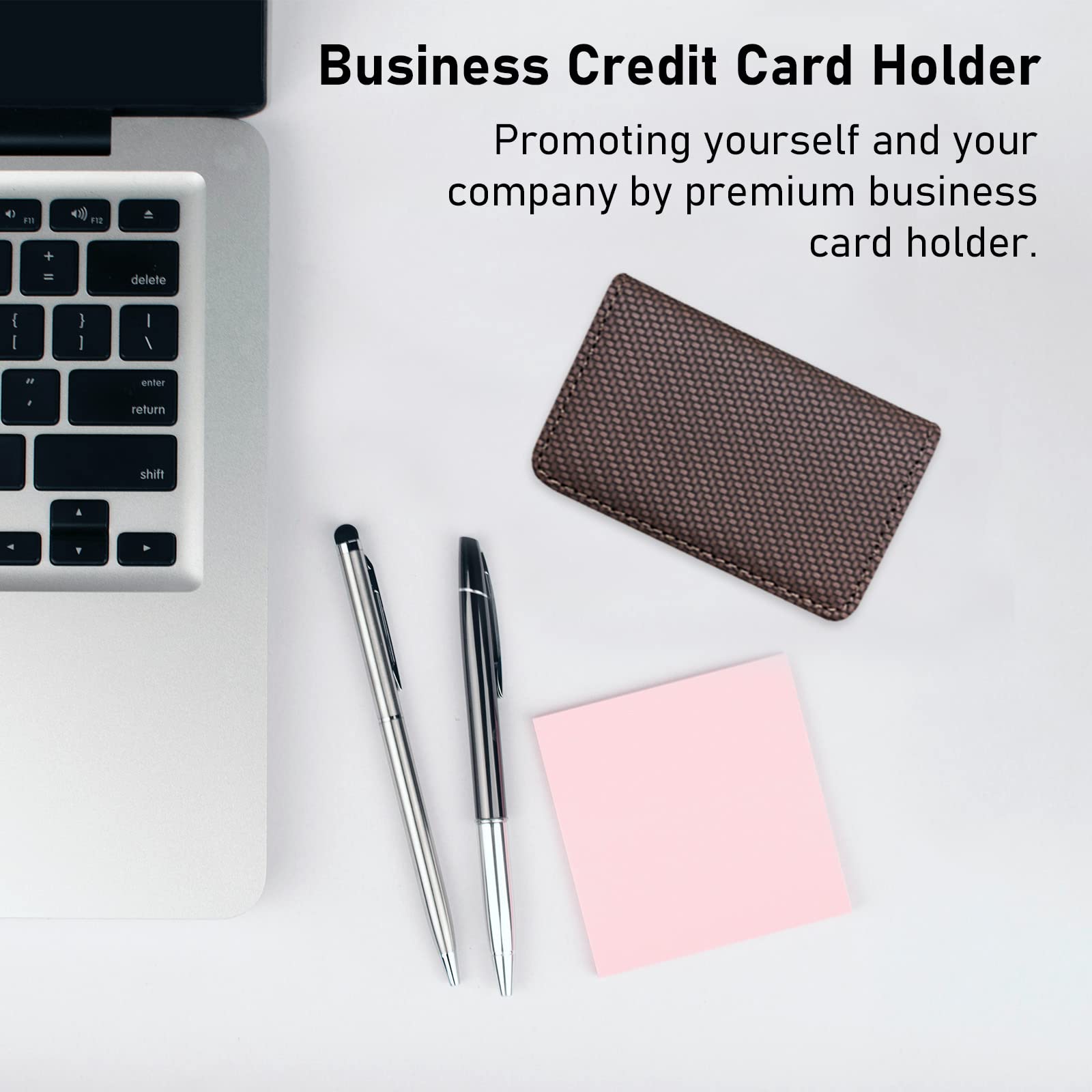 sundee Business Name Card Holder Luxury PU Leather,Business Name Card Holder Wallet Credit Card ID Case/Holder for Men & Women - Keep Your Business Cards Clean (Twill Brown) - Image 3