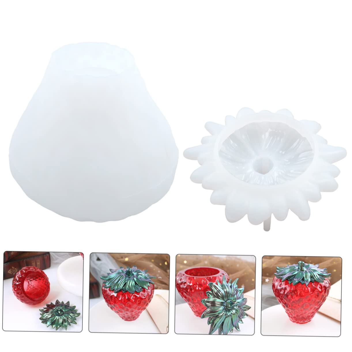 Veemoon 5 Set Stampi Silicone per Barattolo Frutta Stampo Fai da Te per Vaso Frutta Resistente e Flessibile per Decorazioni e Regali Creativi