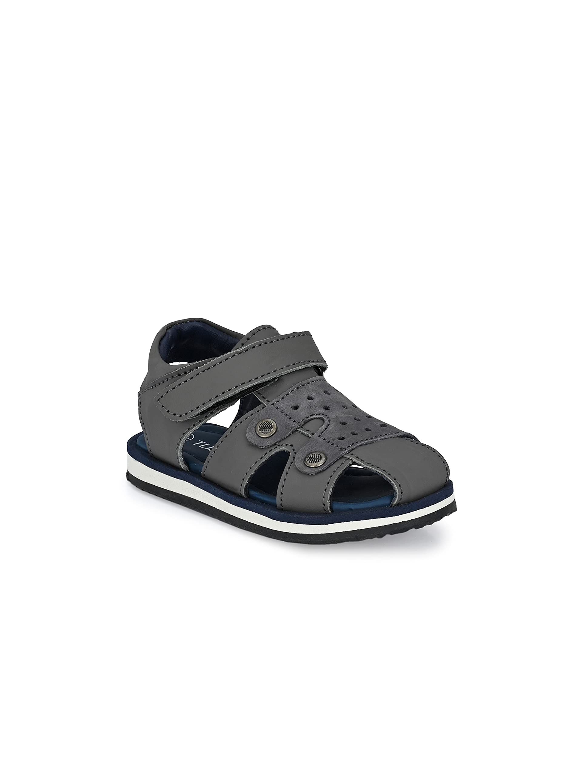 Tuskey Lightweight Genuine Leather Casual Outdoor Fashion Sandals for Kids Boys (665Grey6) (B0983TFFPY) Amazon Price History, Amazon Price Tracker
